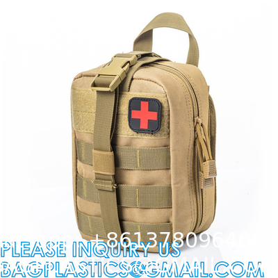 Outdoor Utility Bags, Camping Hiking Empty Tactical Molle Medical First Aid Kit Waist Pouch Bag for Storage