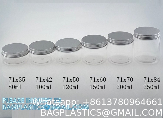 Cosmetic Food Pack 100ml 150ml 200ml 250ml 300ml Amber Pet Plastic Cosmetic Cream Jar With White Black Lid