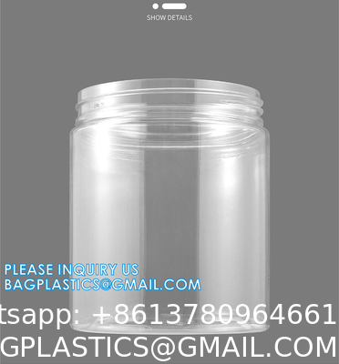 Cosmetic Food Pack 100ml 150ml 200ml 250ml 300ml Amber Pet Plastic Cosmetic Cream Jar With White Black Lid