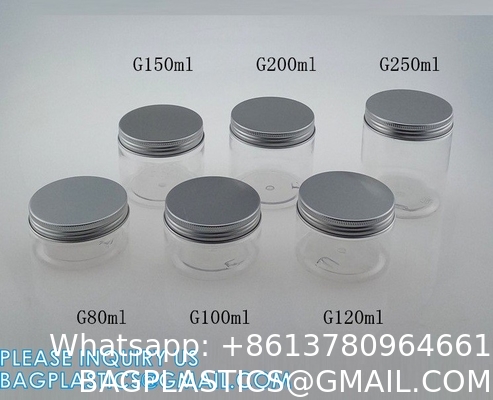 Cosmetic Food Pack 100ml 150ml 200ml 250ml 300ml Amber Pet Plastic Cosmetic Cream Jar With White Black Lid