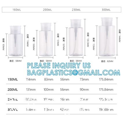 Nail Polish Remover Bottle, Pump Alcohol Dispenser, Makeup Acetone Containers, skincare packaging sets