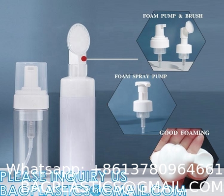 Fast Delivery Cosmetic Packaging 30ml 50ml 100ml 150ml Plastic Pet Foam Mousse Bottle With Liquid Soap Pump