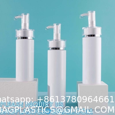 Shampoo Pump Bottle, Luxury Silver Cosmetic Packaging Face Cream Serum Essence Lotion Dispenser Pump Bottle