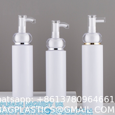 Shampoo Pump Bottle, Luxury Silver Cosmetic Packaging Face Cream Serum Essence Lotion Dispenser Pump Bottle