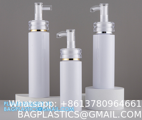 Shampoo Pump Bottle, Luxury Silver Cosmetic Packaging Face Cream Serum Essence Lotion Dispenser Pump Bottle