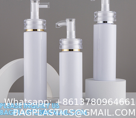 Shampoo Pump Bottle, Luxury Silver Cosmetic Packaging Face Cream Serum Essence Lotion Dispenser Pump Bottle