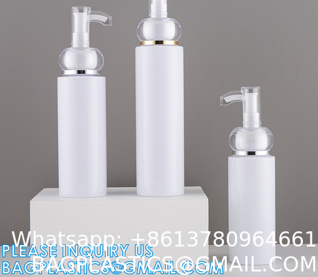 Shampoo Pump Bottle, Luxury Silver Cosmetic Packaging Face Cream Serum Essence Lotion Dispenser Pump Bottle