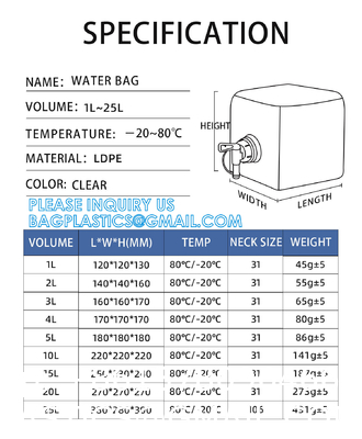 5L 10L 15L 20l Foldable And Portable Outdoor Sports Camping Hiking Gallon Water Carrier Collapsible Container