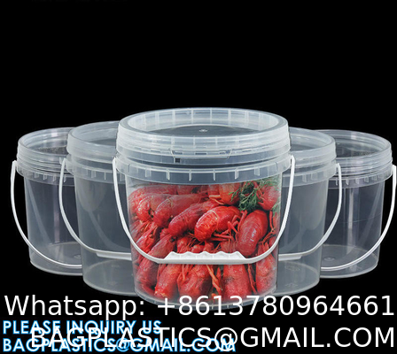 Heavy Duty Round Square Handle Bucket for Paint Chemical Ice Food Flowers, container barrel with handle