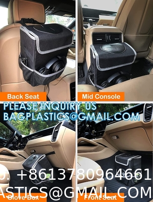 Car Trash Bags, Garbage Bag Hanging Detachable Bag for Car Trash Bag Hanging Back Seat Car Bag for Outdoor