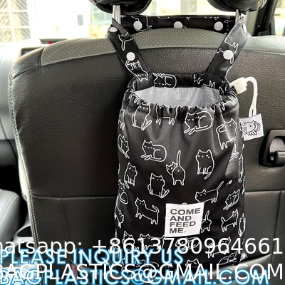 Car Trash Bags, Garbage Bag Hanging Detachable Bag for Car Trash Bag Hanging Back Seat Car Bag for Outdoor