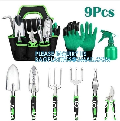 9 Piece Specialty Lady Garden Tool Set Heavy Duty Flower Design Garden Tool Set Gardening Tool With Bag
