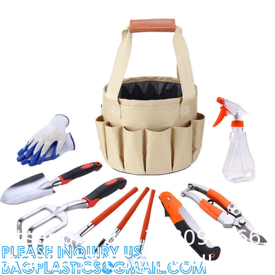Garden Tools Set 10 Pieces, Gardening Hand Tools And Essentials Kit Include Weeder Rake Shovel Trowel And More