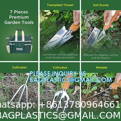 Garden Tools Set 10 Pieces, Gardening Hand Tools And Essentials Kit Include Weeder Rake Shovel Trowel And More