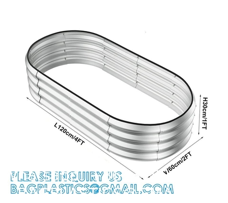 Planter Boxs, Garden Boxes, Galvanized Steel Raised Garden Bed Kit Planter Raised Box With Safety Rubber Edging Strip