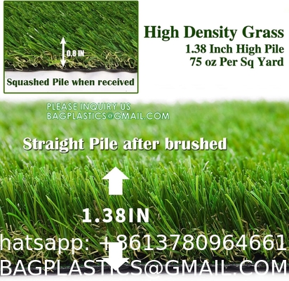 Garden Landscape Decor Plastic Carpet Mat Lawn Artificial Turf Synthetic Grass, Gym Patio Balcony Playground Backyard