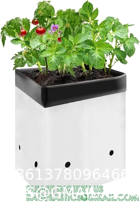 Nursery Growing Bags Large, 7.8x8.6 inches Biodegradable Fabric Seedling Grow Bag, Seed Starting Pots Pouches