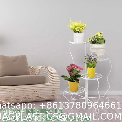 Plant Stand Indoor Outdoor, Plant Shelf Multiple Flower Pot Holder, Metal Wrought Iron Planter Shelf Plant Display