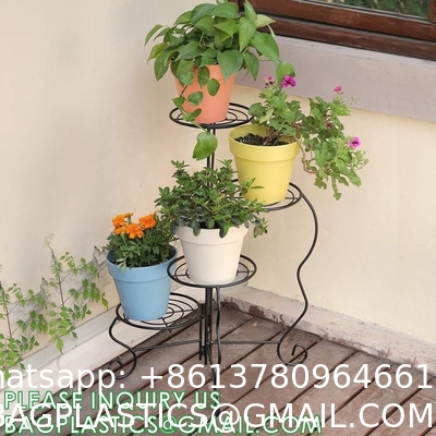 Plant Stand Indoor Outdoor, Plant Shelf Multiple Flower Pot Holder, Metal Wrought Iron Planter Shelf Plant Display