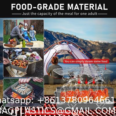 Mess Tin Camping Bento Box ornaments Camping Cookware Kit Lunch Container Steaming Rack Set with Storage Bag Picnic