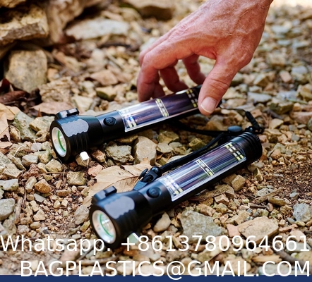 Solar Power Flashlight, Ultra Bright Flashlight, High Lumens, USB Rechargeable, 5 Modes for Outdoor, Camping