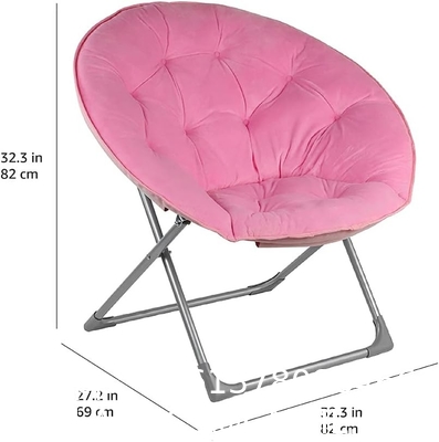 Folding Moon Chair - Large Saucer UFO Chair with Collapsible Metal Frame, Moon Round Camping Chair