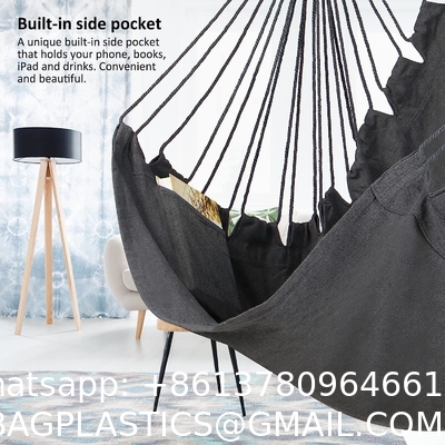 Hammock Chair Hanging Rope Swing - Max 500 Lbs - 2 Cushions Included - Steel Spreader Bar with Anti-Slip Rings