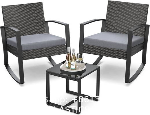 Patio Rattan Furniture Set Hidden Storage, 7 Sofa Sections, Outdoor Wicker Conversation Set, Natural Color Rattan