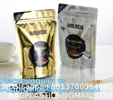 Stand Up Food Bags,Zip Lock Food Storage Bags for Packaging Products,Herbs,Snack,Tea,Spices,Pet Food and Soaps