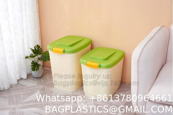 Airtight Pet Food Storage Container Combo with Scoop Treat Box for Dog Cat Bird Food, Keep Pests Out, Translucen