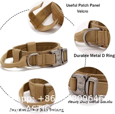 Tactical Dog Collar ornaments Dog Collar Nylon Dog Collar Heavy Duty Metal Buckle with Handle for Dog Training