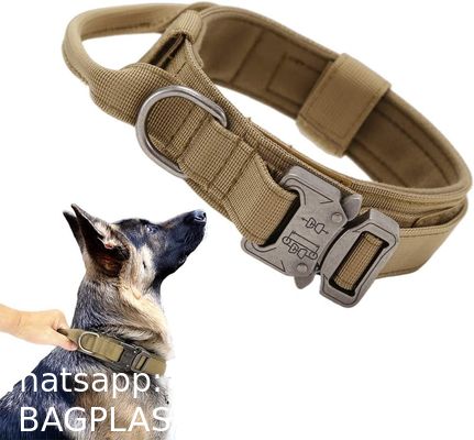 Tactical Dog Collar ornaments Dog Collar Nylon Dog Collar Heavy Duty Metal Buckle with Handle for Dog Training