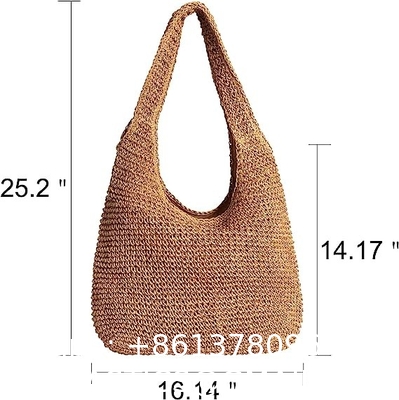 Woven Tote Bag for Women Large Straw Bags Summer Beach Hand-woven Shoulder Bag Boho Rattan Handbag