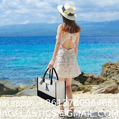 Extra Large Canvas Beach Bag With 2 Side Pockets for Beach, Travel, Cruise, Shopping, Ideal Gift for Women