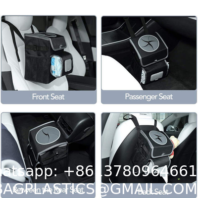 Custom Wholesale Portable Cheap Waterproof 100% Leak Proof Car Trash Can With Lid And Storage Pockets