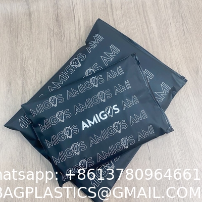 Custom Printed Waterproof Black Frosted Ziplock Garment Bag, Pla Clothing Bags With Private Label Logo Full Printing