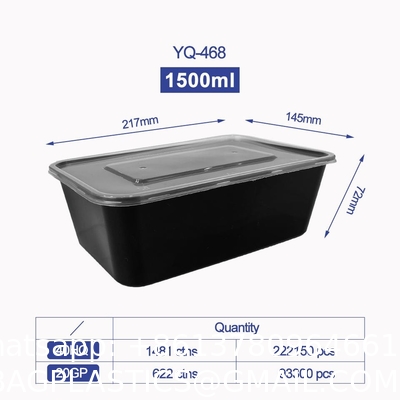 Disposable Microwave Safe PP Injection Restaurant Take Away Container Camping Food Container Meal Bento Box With Lid