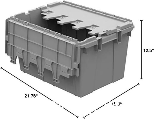 Efficient Foldable Turnover Plastic Crate Attached Lid Solid Moving Storage Bin Stackable Pallet Container For Convenient