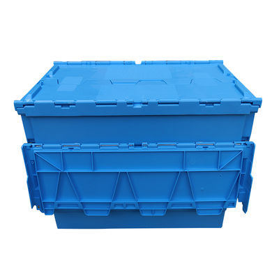 Flip Top Tote, Heavy Duty Nestable Plastic Round Trip Totes Storage Box Container In Blue Yellow Red Green Color