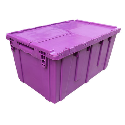 High Strength Stacking And Nest Warehouse Logistic Turnover Round Trip Totes With Hinged Lid Round Trip Plastic Totes Attached Lid Container Nest Storage Tote Box Distribution Warehouse Storage