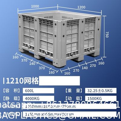 Collapsible Plastic Box Pallets Pallet Box-Foldable Pallet Pack Collapsible Bulk Container Heavy Duty Industrial Use Folding Plastic Pallet Box Plastic Stackable Collapsible Pallet Crates