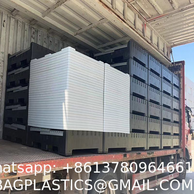 Big Plastic Crates Heavy Duty Bulk Storage Containers Large Collapsible Pallet Box Recyclable Bulk Cargo Storage Foldable Pallet Box Industrial Commercial Stackable Plastic Pallet Box