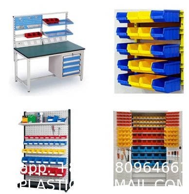 Small Parts Storage Solution Virgin Plastic PP Stack Hang Bins For Organizing Storage Boxes & Bins For Tool & Packaging Use
