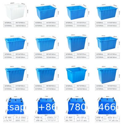 90l 120l 160l 200l 300l 400l Rectangular Nesting Poly Water Storage Tank Lightweight Injection Molded Plastic Express Storage Boxes Low Price Crates for Warehousing