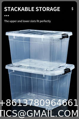Recyclable Bin Household Multifunction Large Stackable Clothes Clear Transparent PP Container Box Plastic Storage Boxes Bins With Lid Wheels
