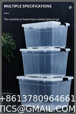 Recyclable Bin Household Multifunction Large Stackable Clothes Clear Transparent PP Container Box Plastic Storage Boxes Bins With Lid Wheels