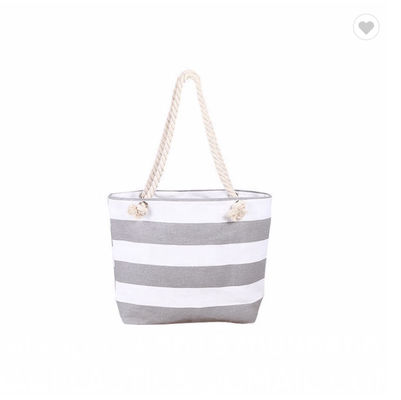 ODM Stripe Promotional Cotton Fabric Bag For Supermarket Shopping ODM Sturdy Canvas Plain Grocery Canvas Tote Bags Cotton Shoulder Bag