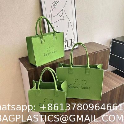 Factory Price Carry Tote Shopping Bag Felt Grocery Tote Bag Large Portable Handbag Reusable Gift Bag For Party Favors Gym Beach DIY Handcraft
