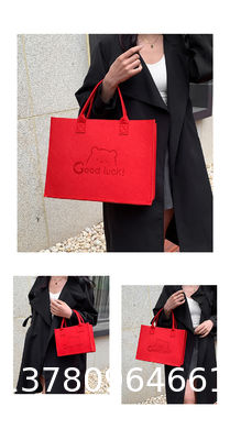 Wholesale Eco Friendly Custom Logo Large Capacity Colorful Felt Shopping Tote Bag With Logo DIY Personalized Grocery Bag