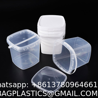 Plastic Deli Containers With Lids Ice Cream Containers Buckets Square Food Storage Containers Freezer Safe For Kitchen Party Drinks Snacks Fruits Desserts